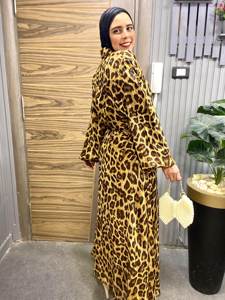 Leopard Chiffon Skirt Set