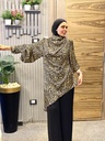 Tiger satin drape Blouse