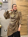 Tiger satin drape Blouse