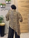 Tiger satin drape Blouse