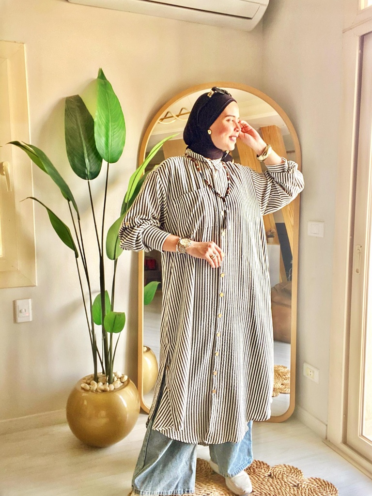 Multi Stripe Shirt Dress