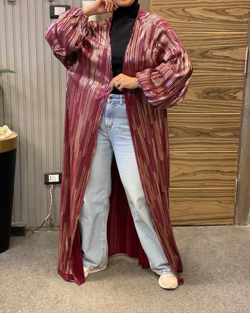 GHAILAM Shimmer Pleated Kaftan