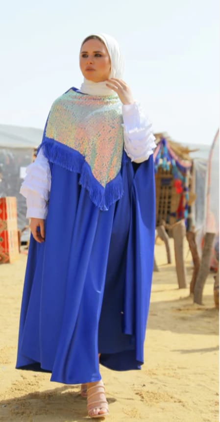 Blue Satin Cape