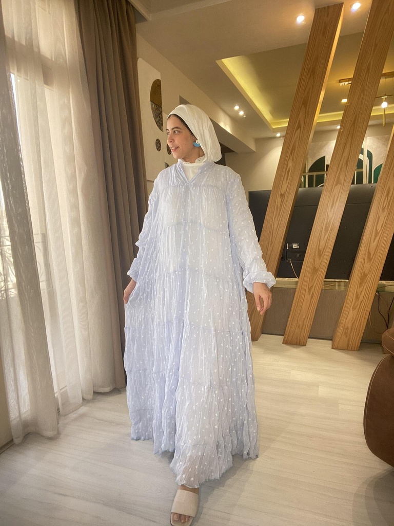 Linen Tier Pleated Dress