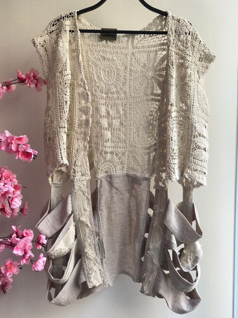 Shredded Crochet Vest