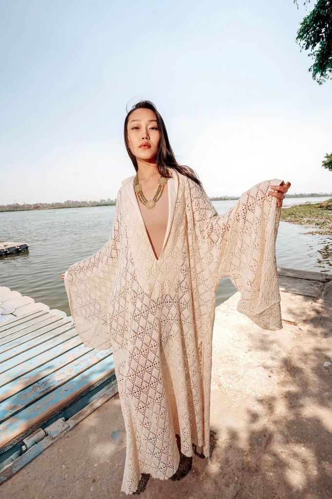 Lamira Cotton Crochet Cover-Up Dress