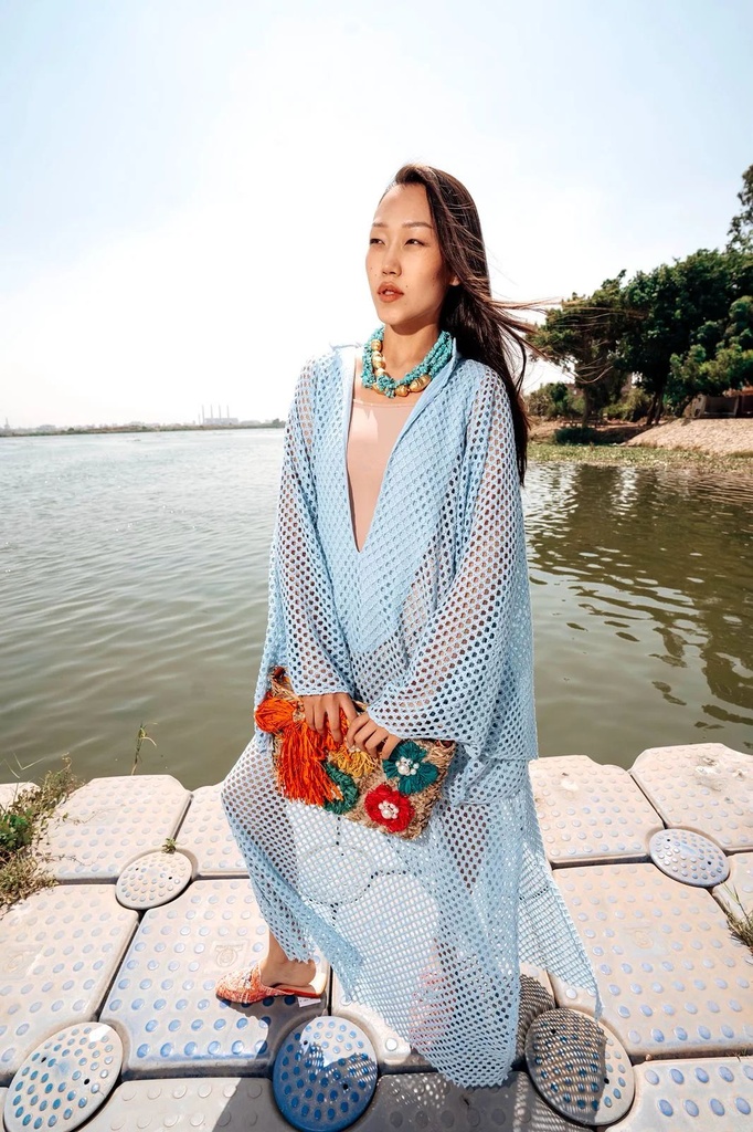 Remal Crochet Cover-Up Dress