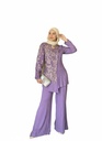 Side Emb Stitched Pants Set