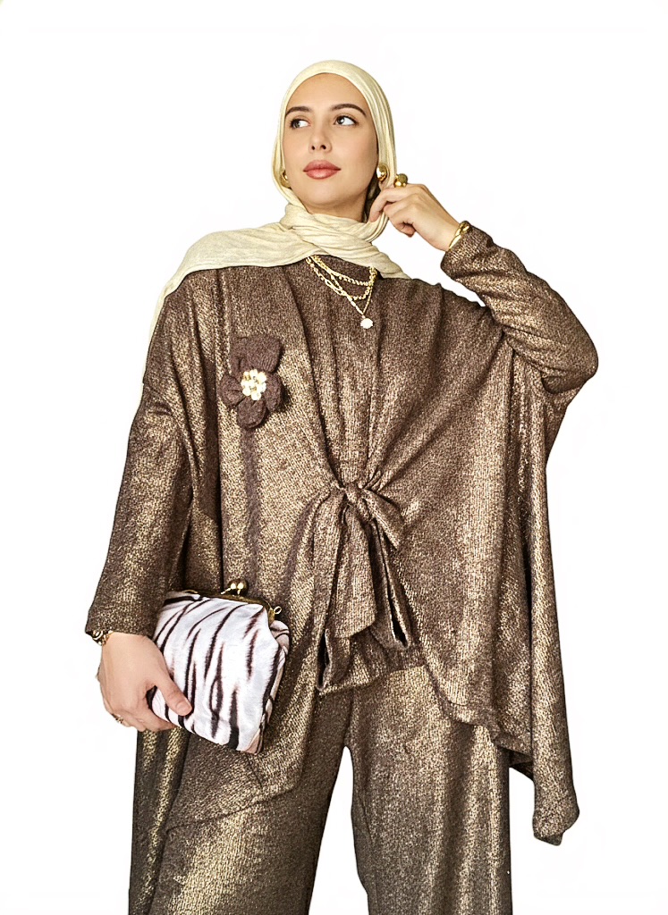 Soft Wool Poncho Pants Set