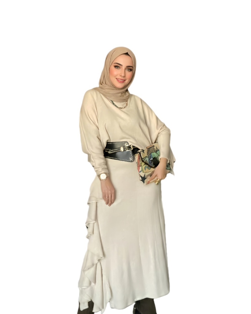 Ruffled Skirt-Blouse Suit