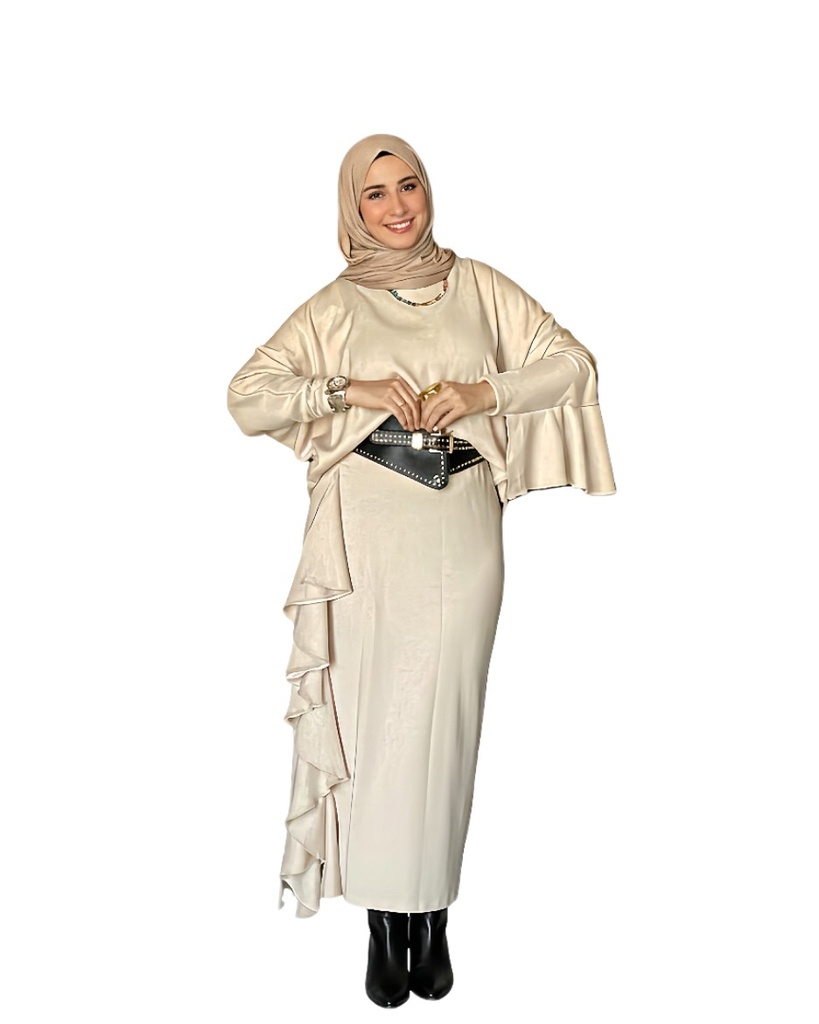 Ruffled Skirt-Blouse Suit