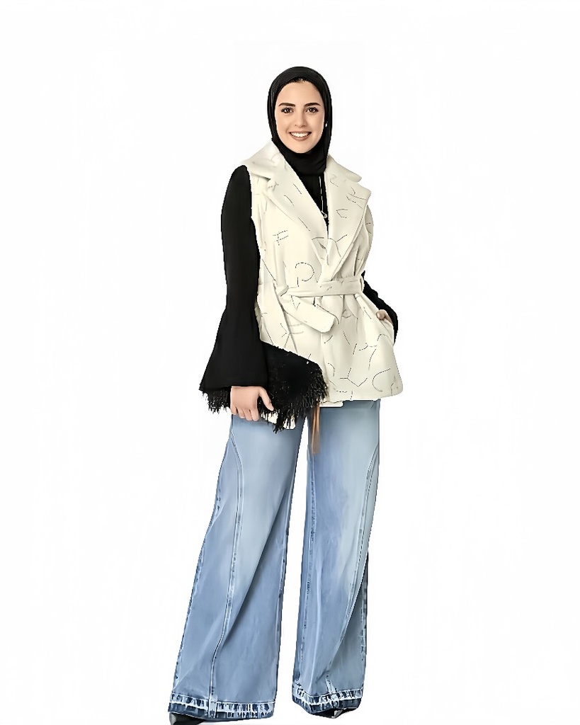 Casual Scribble Fur Vest