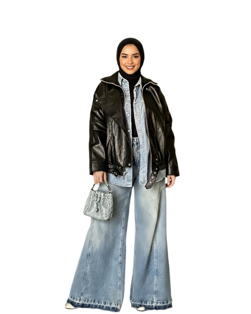 Oversized Faux Leather Jacket