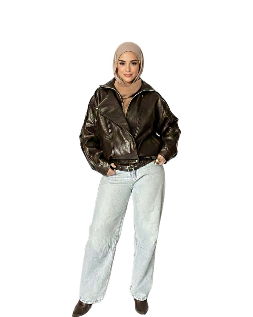 Oversized Faux Leather Jacket