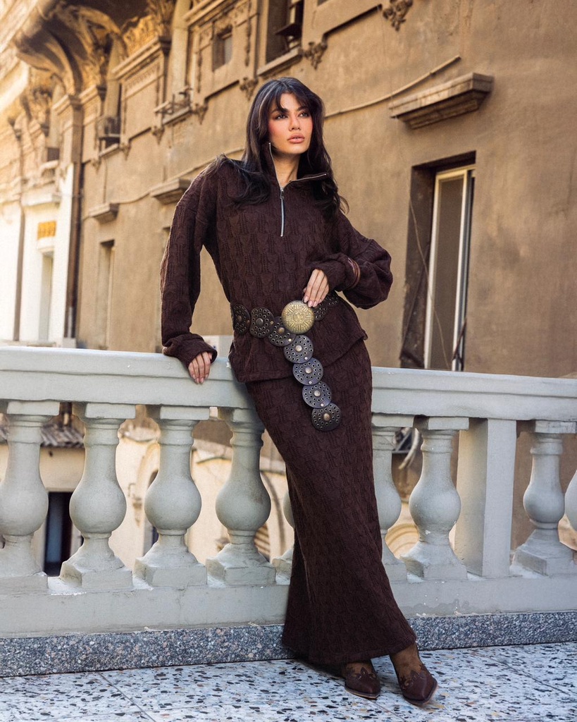 Knit Zipper Front Suit