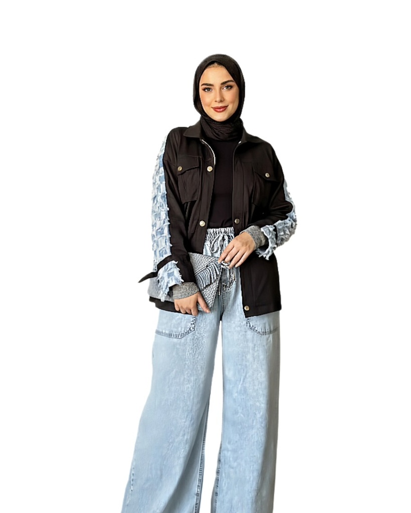 Denim Back Print Jacket