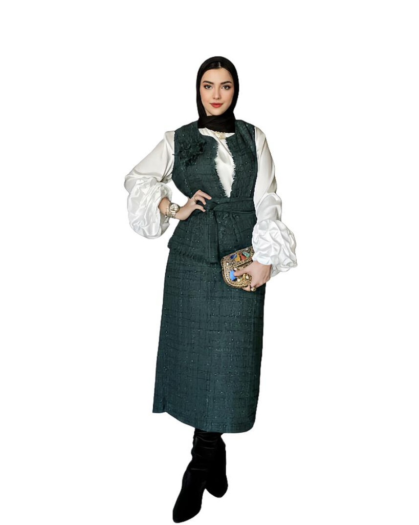 Tweed Wool Embroidered Suit