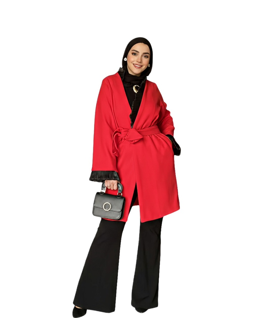 Wool Neck-Fringe Coat