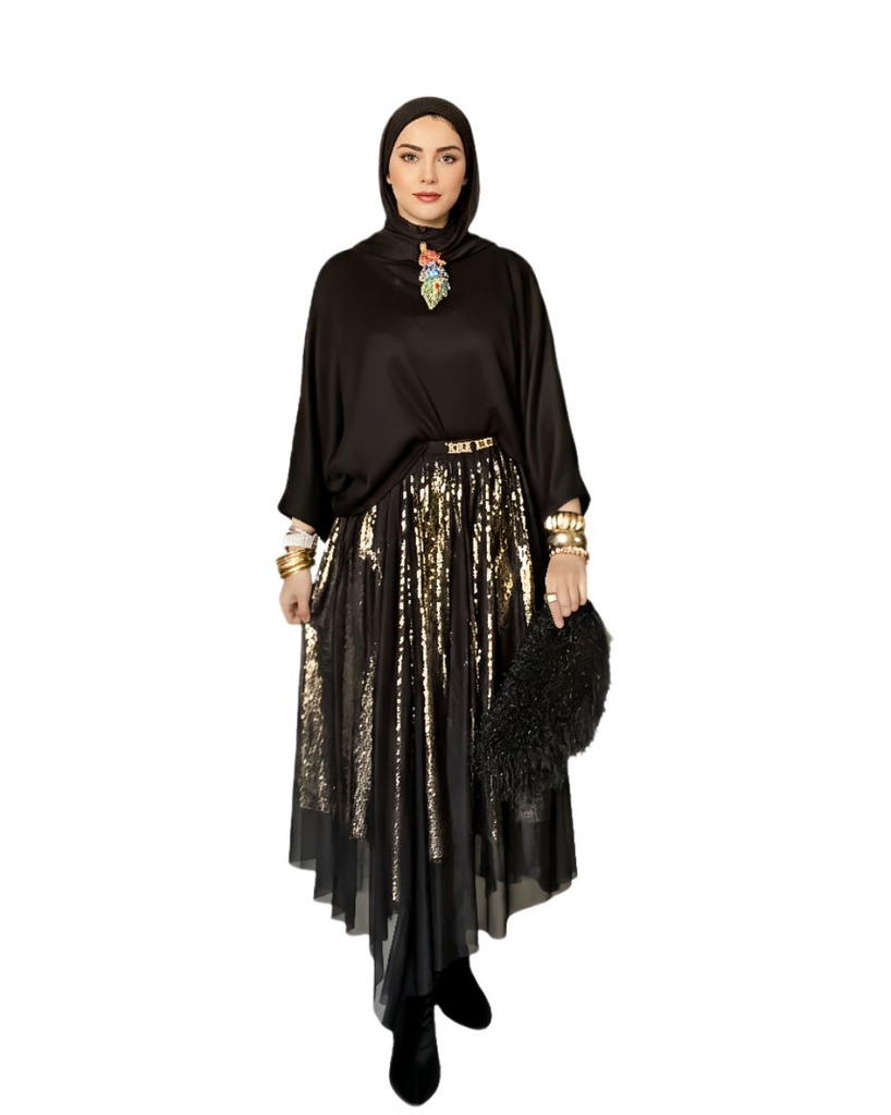 Shiny Tulle Skirt Suit