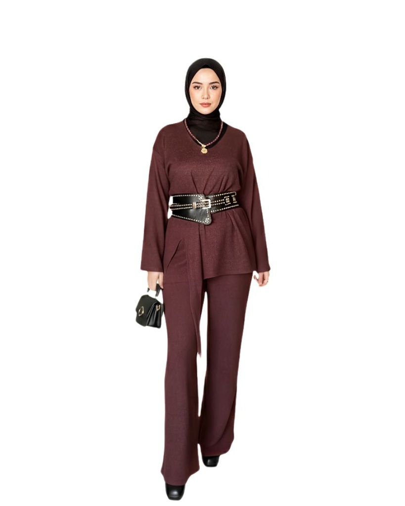 Textured Wool Pants Suit