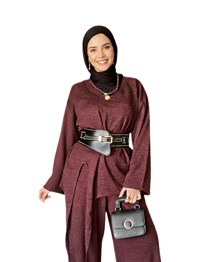 Textured Wool Pants Suit