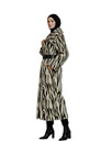 Long Zebra Print Fur Coat