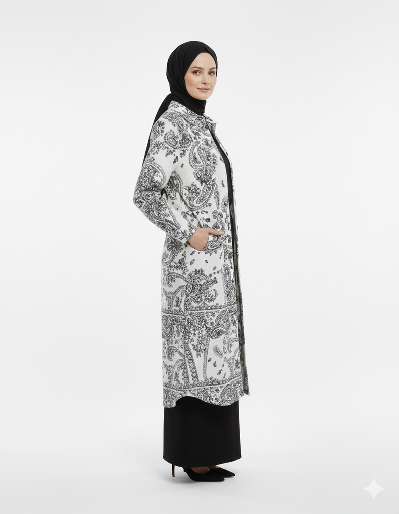 Printed Faux Fur Coat