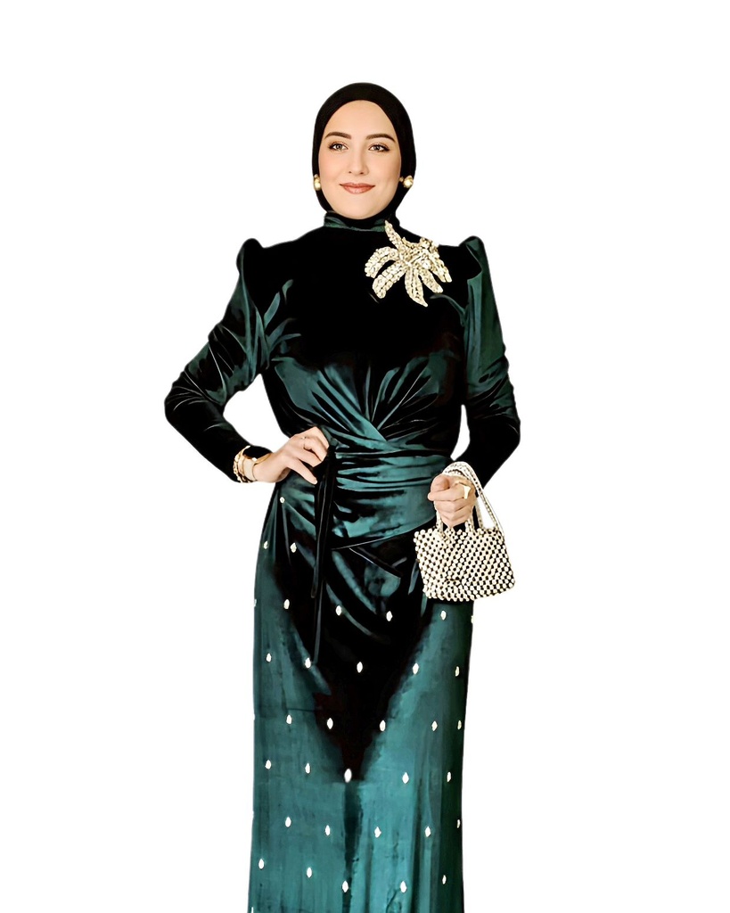 Draped Velvet Skirt Suit