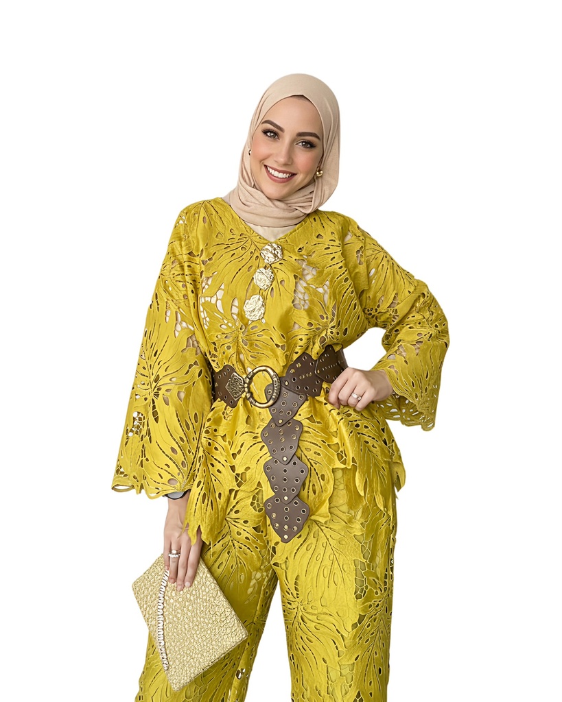 Giupure Leaves Pants Set