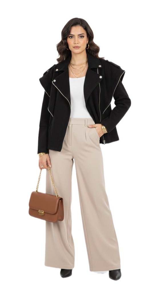 Asymmetric Zip Cape Jacket