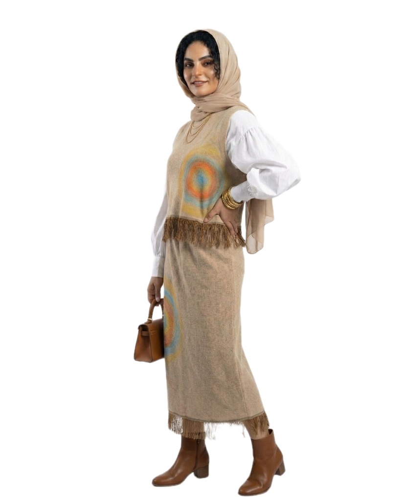 Tassels Handpainted Skirt Set