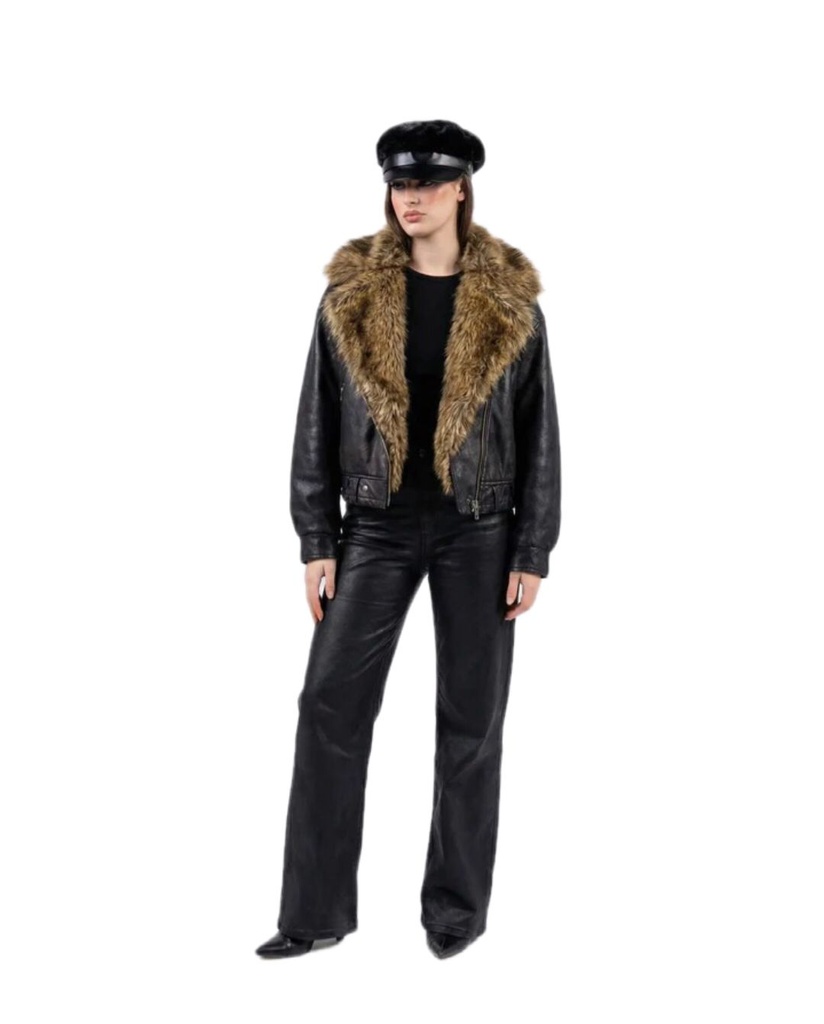 Faux Fur Collar Jacket