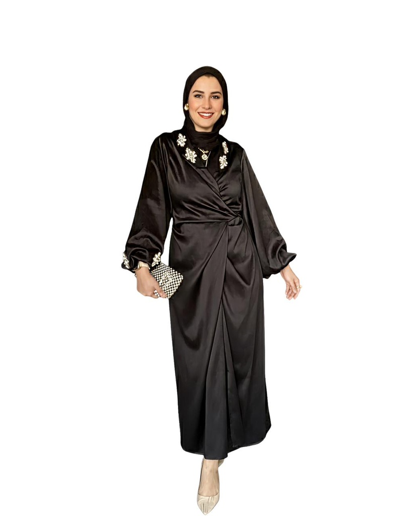 Crystal Collar Wrap Dress