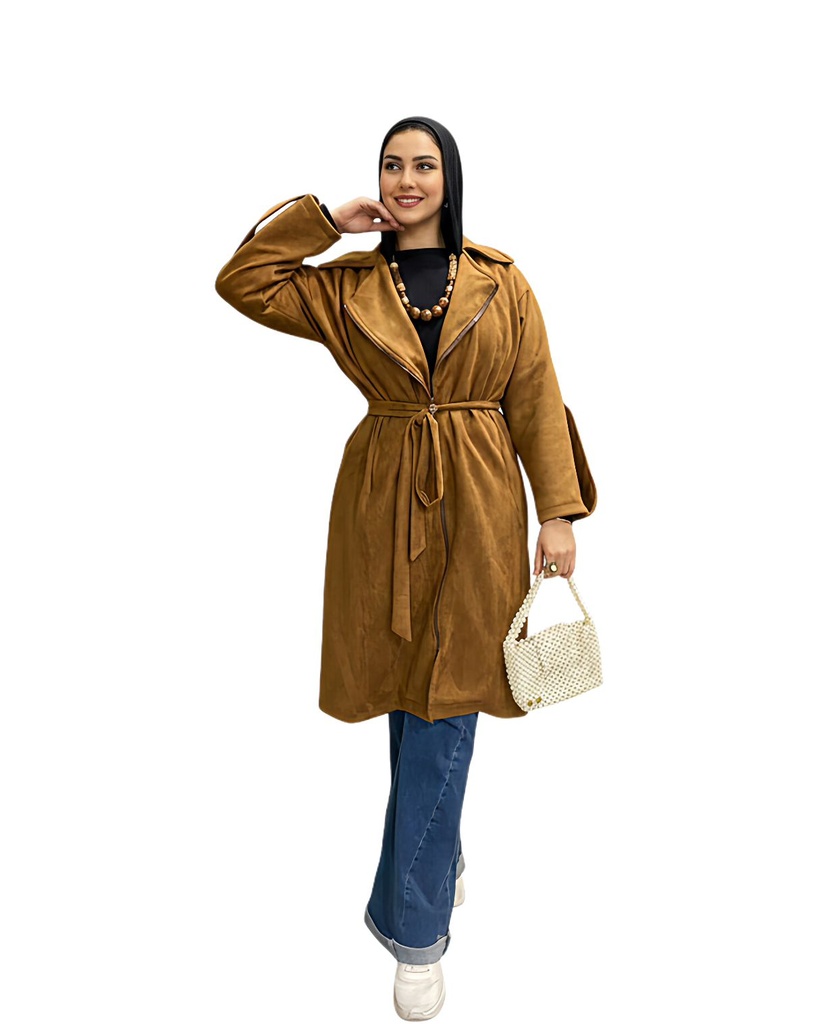 Suede Lapel Coat