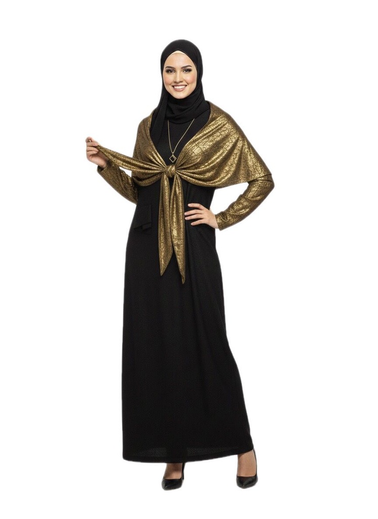 Shimmering Tied Lurex Abaya