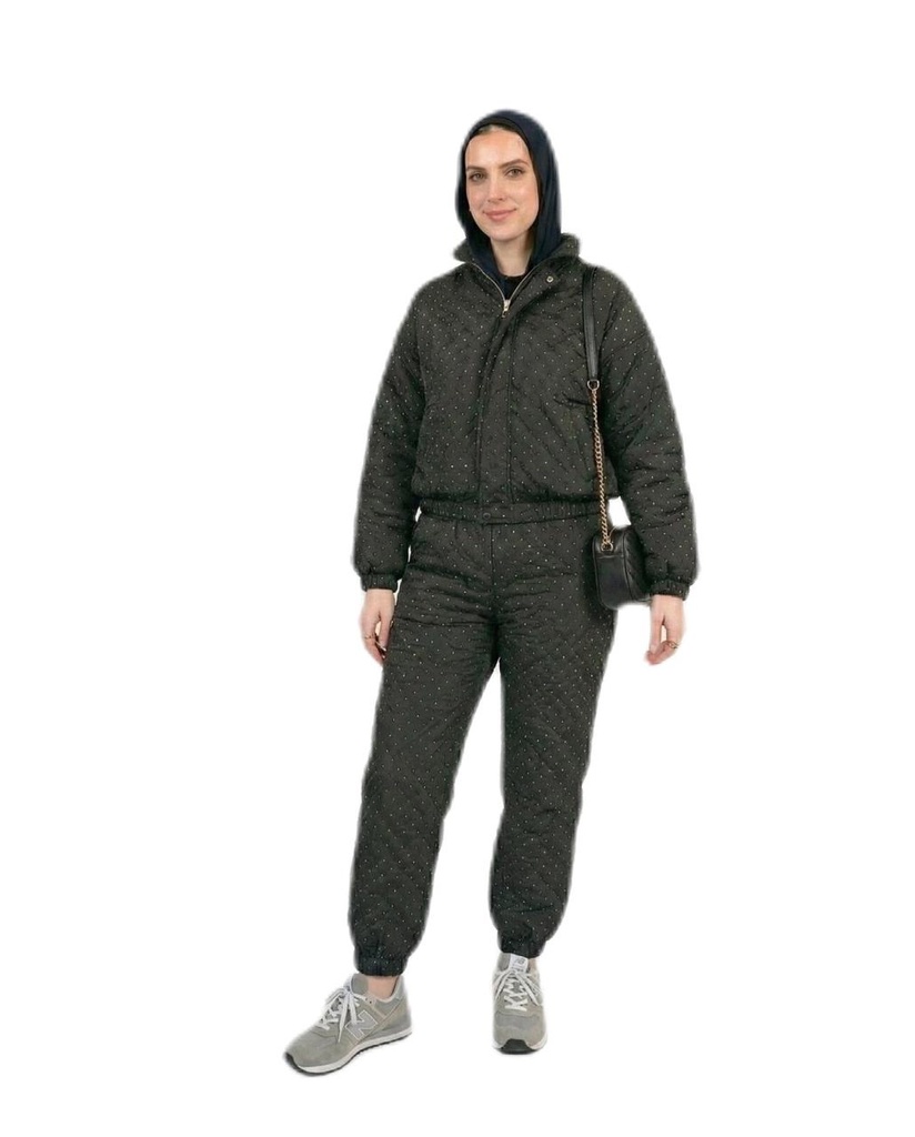 Rhinestone Suede Suit