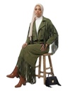 Fringed Suede Skirt Suit