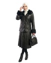 Faux Leather Fur-Trim Skirt Set