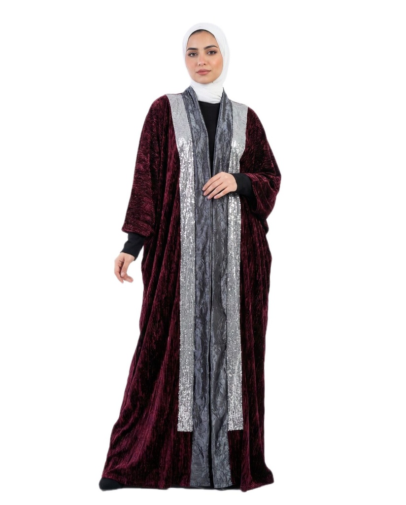 Shimmer Panel Velvet Kimono