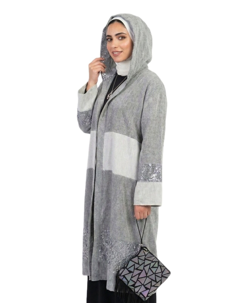 Paillette Sleeve Open Kimono