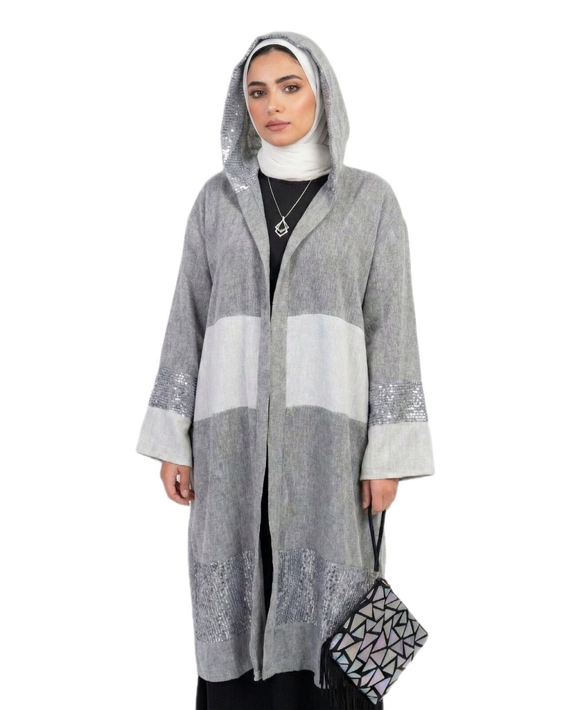 Paillette Sleeve Open Kimono