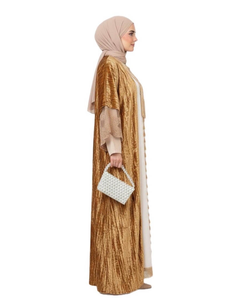 Velvet Sheer Cuff Kimono