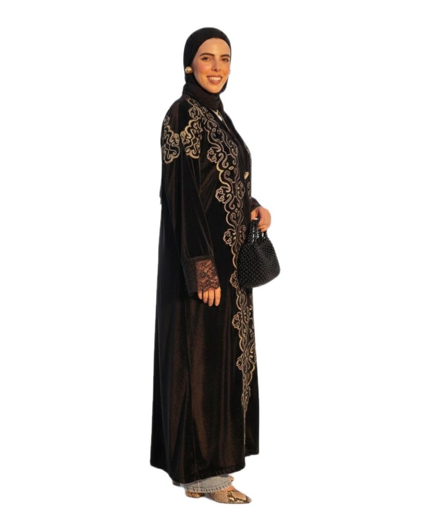 Random Embroidered Velvet Kaftan