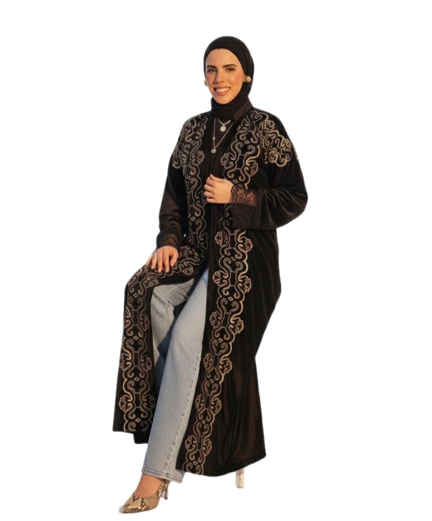 Random Embroidered Velvet Kaftan