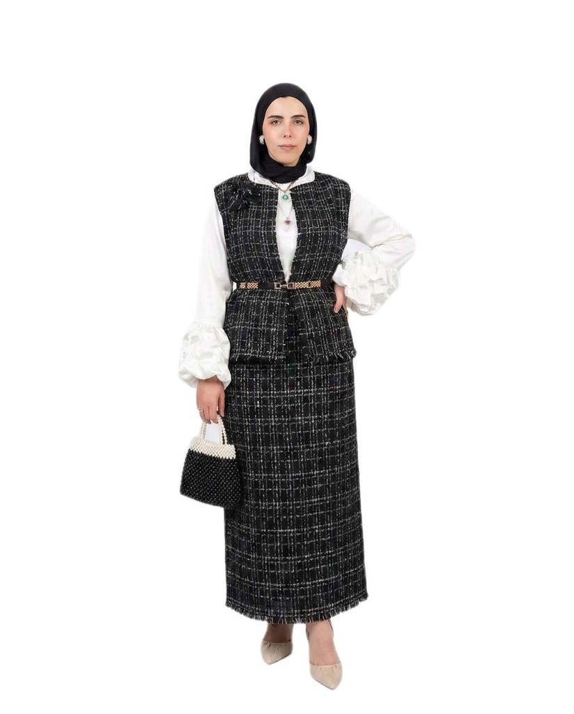 Shimmer Tweed Skirt Suit