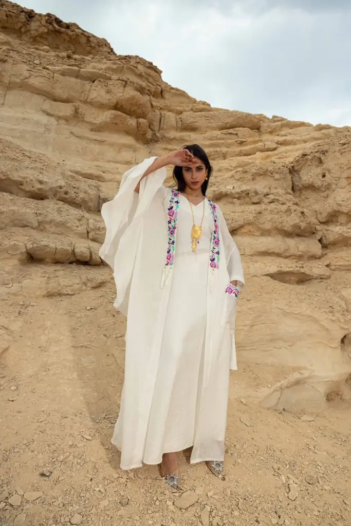 Boho Floral Mirror Wrap Kaftan