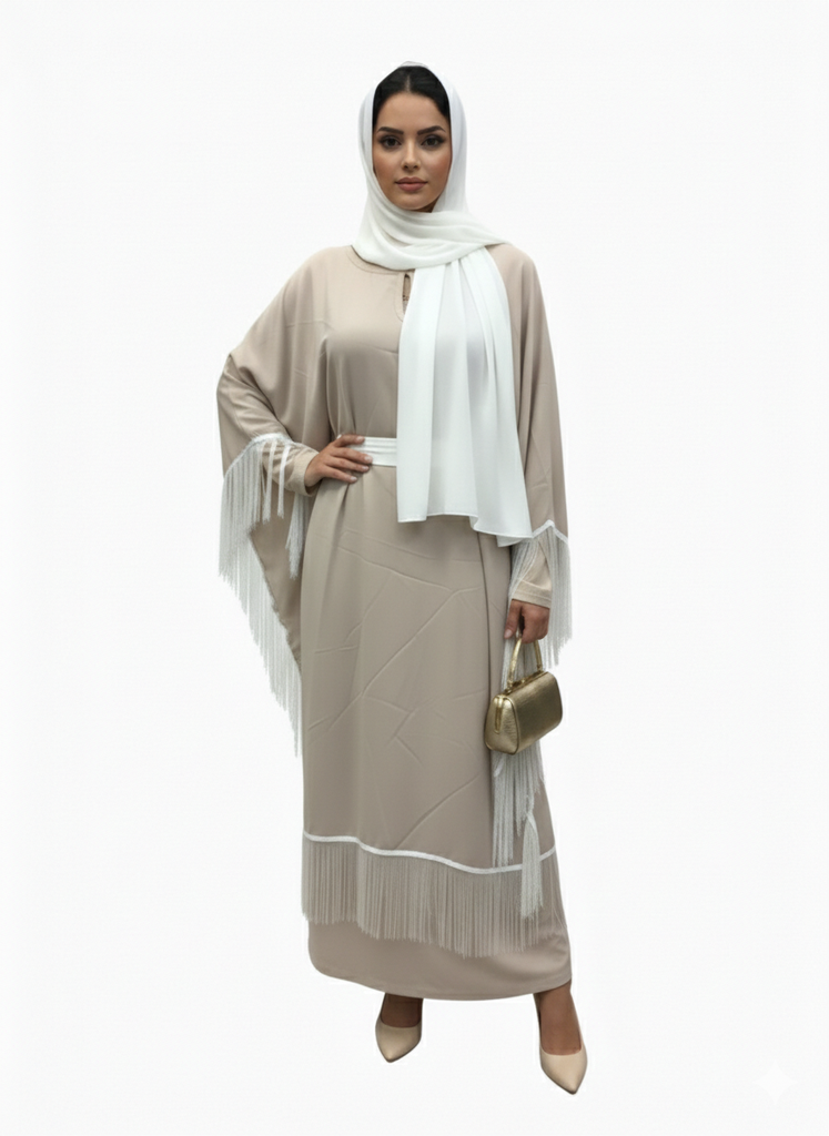 Fringed Crepe Kaftan