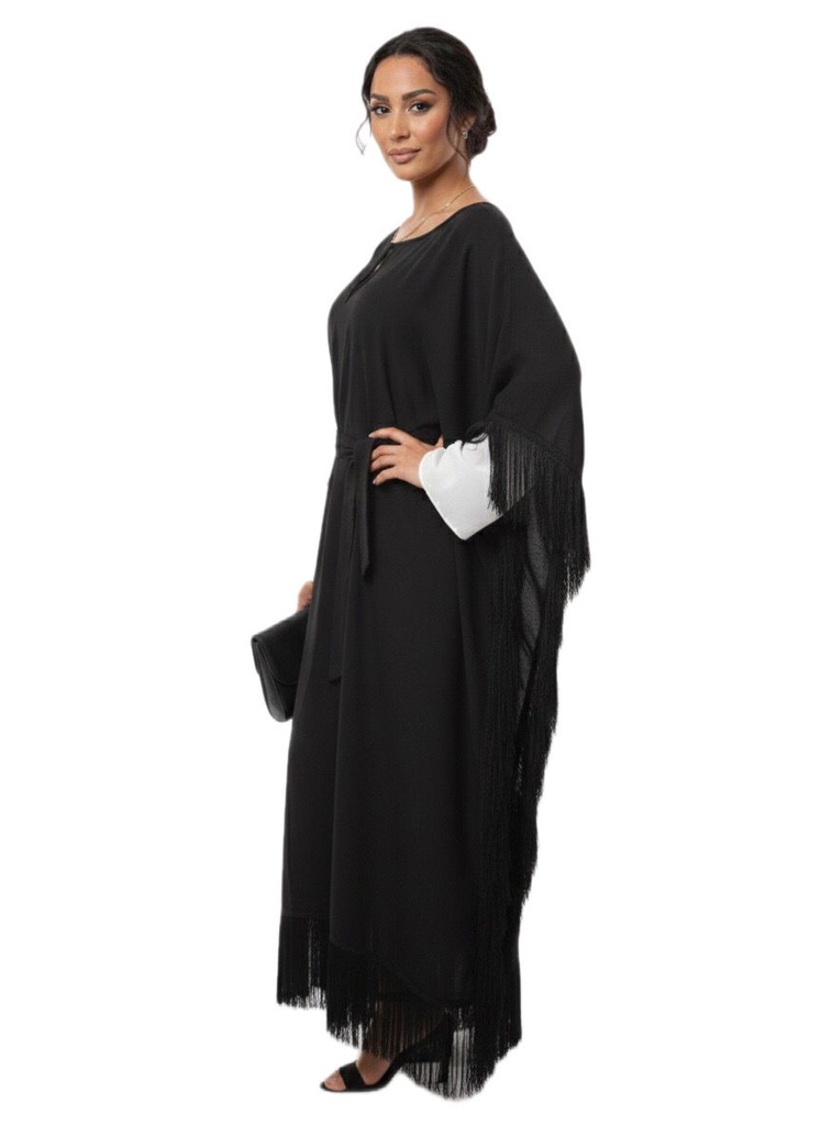 Waist-Belted Tassel Kaftan