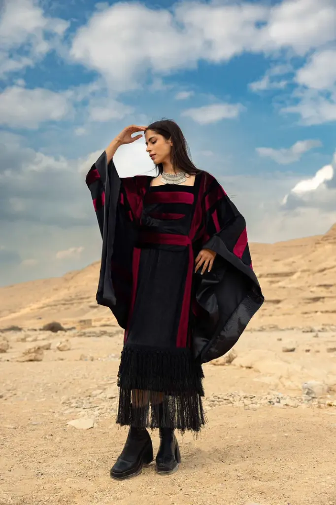 Striped Velvet Fringe Kaftan