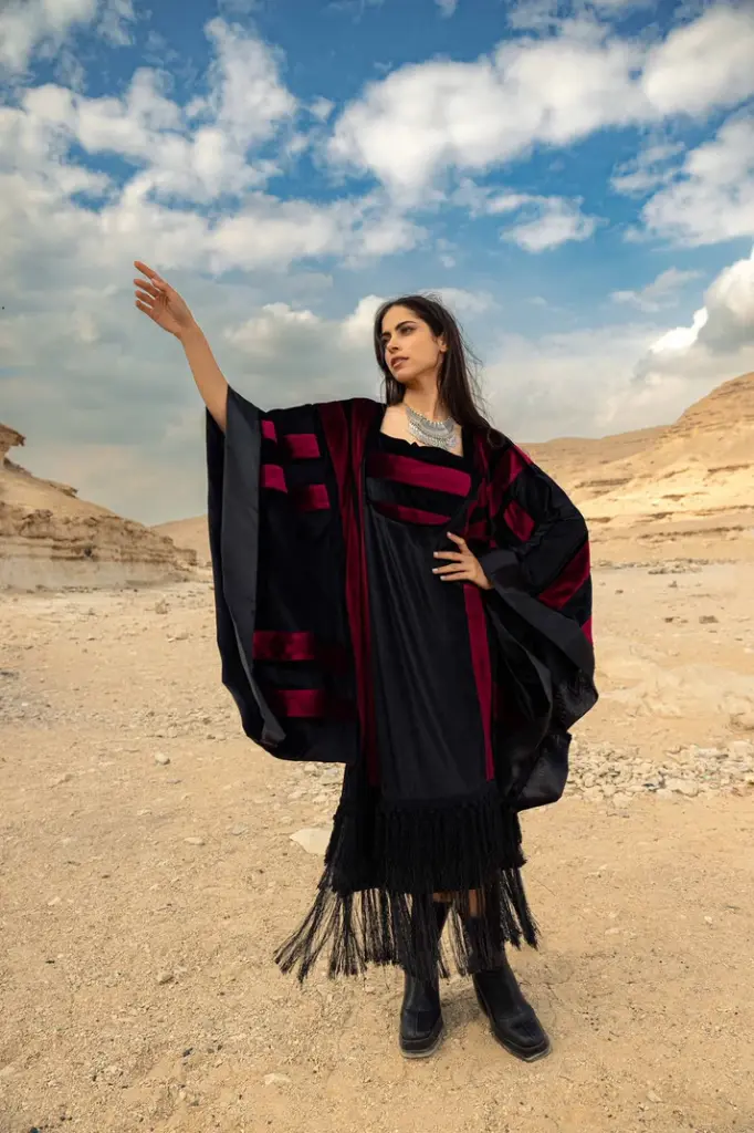 Striped Velvet Fringe Kaftan